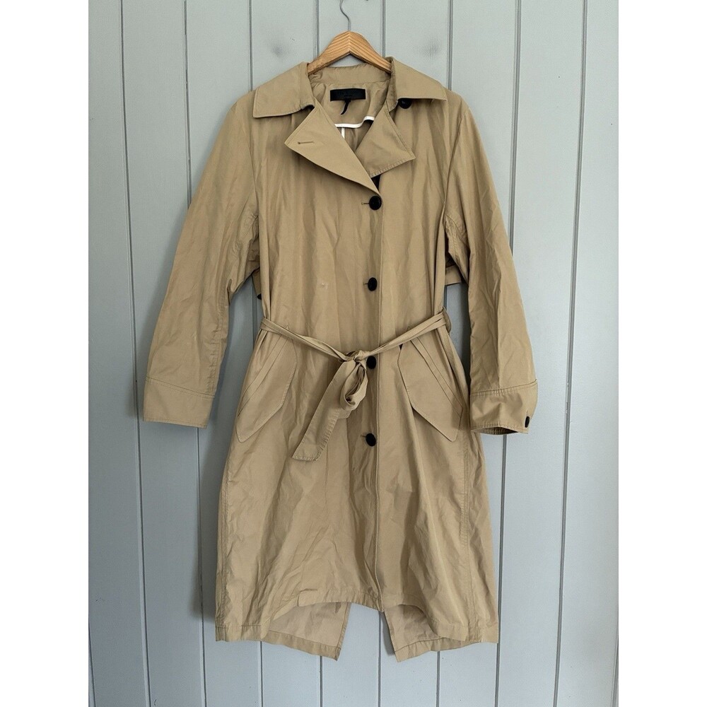 Rag & Bone Trench Coat M Medium Cotton Nylon Belted Khaki Beige